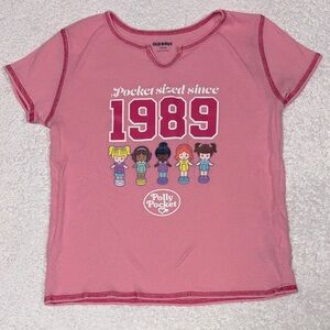 Old Navy Pink 1989 Polly Pocket retro short sleeve tee girls large 10/12